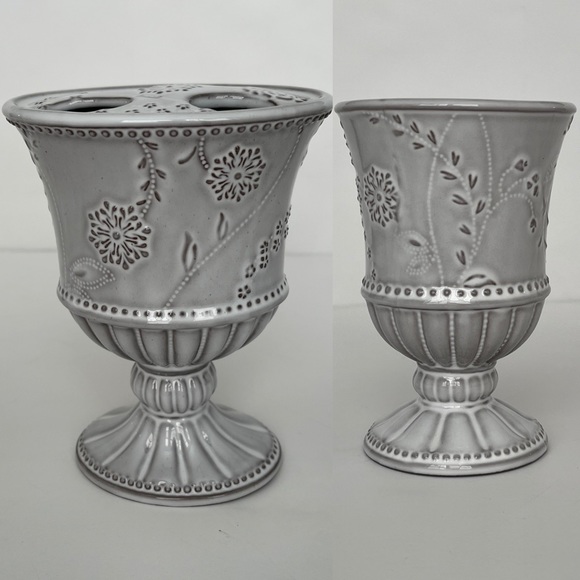 Ceramic Countertop Bathroom Set 2pc Toothbrush Holder with Tumbler - Picture 1 of 9